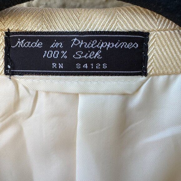 Bert Pulitzer Signature Collection Vintage Mens Yellow Silk Blazer Jacket 46R - Picture 10 of 11